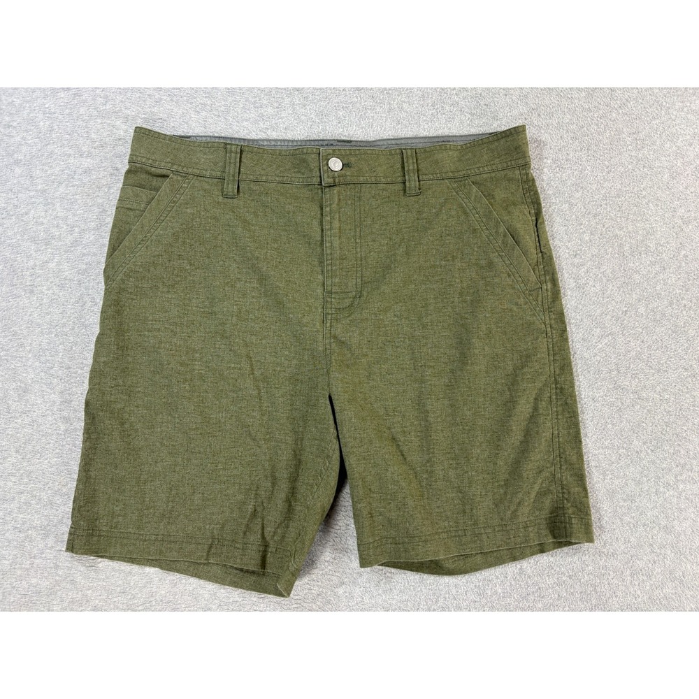 Prana Hemp Blend Casual OutDoor Shorts (Men's 35) Green - 8"